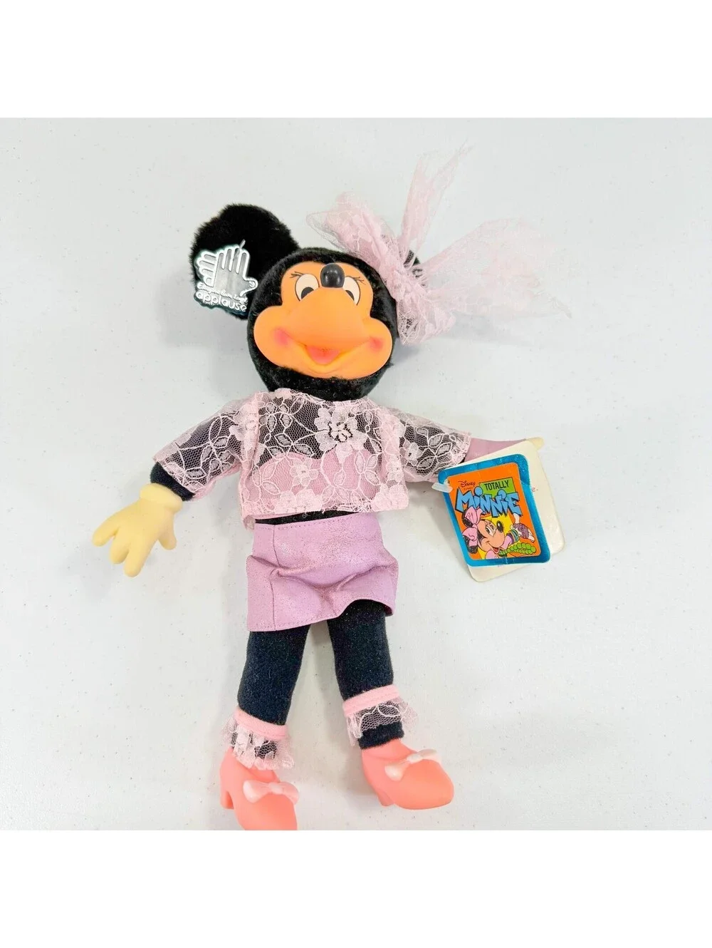 1986 Disney Totally Minnie Doll Applause #8534 Vinyl Head RARE MINI SKIRT & LACE